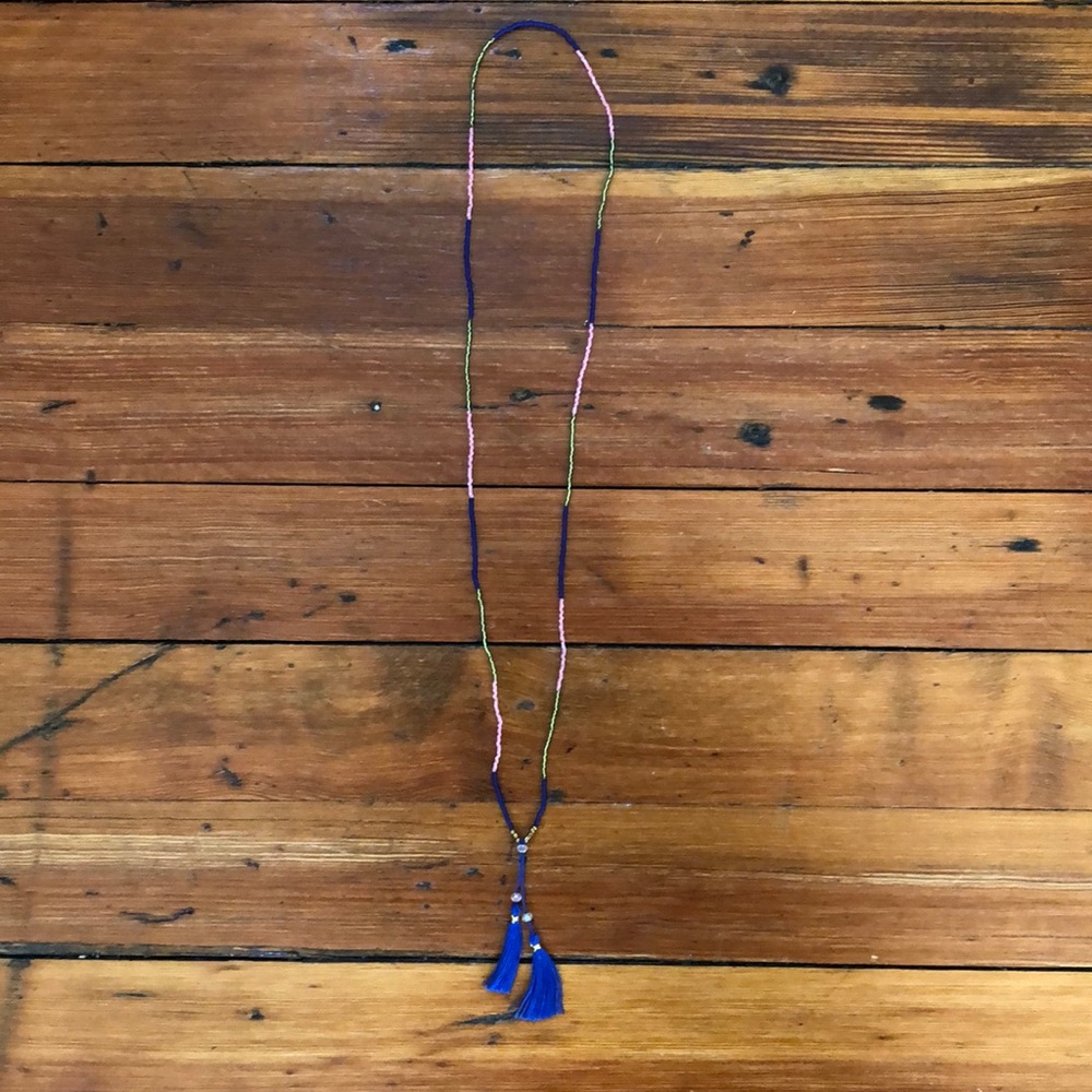 Handmade bead and tassel statement necklace!